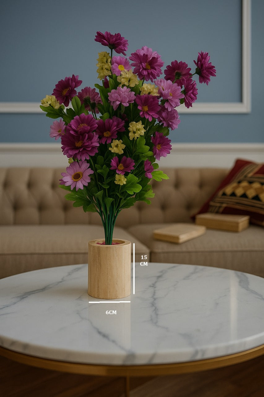 Natural Travertine Mirror & Vase Set