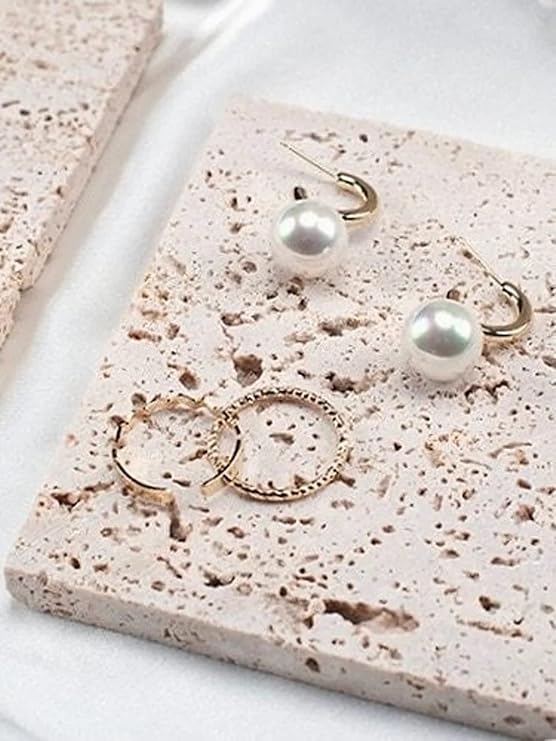 Photo Props Travertine Stone Riser Fragments for Display set 3 pieces