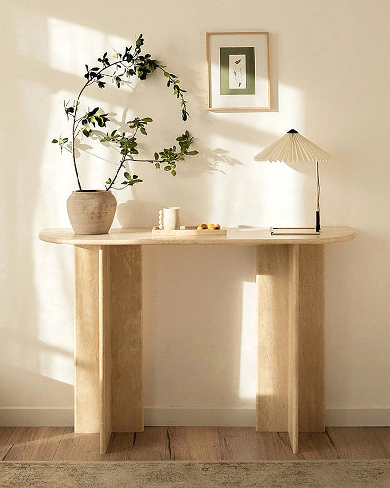 Natural Travertine Console Table