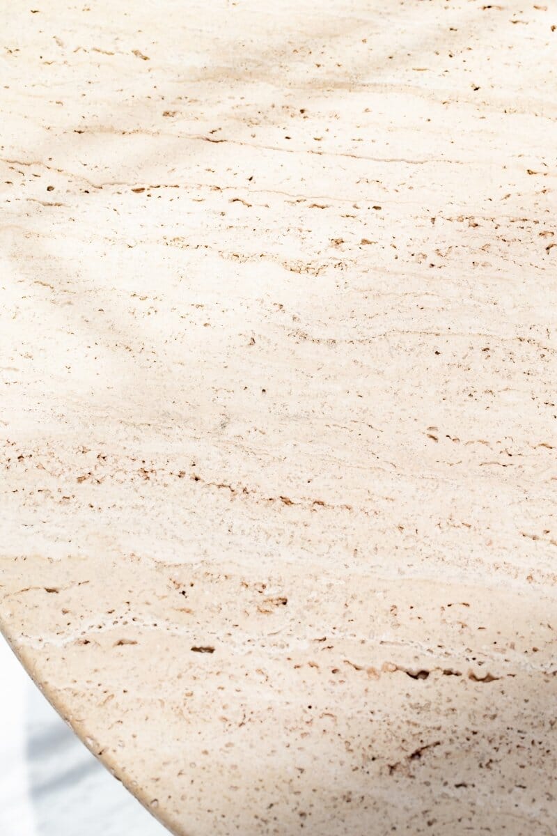 Natural Travertine Round Side Table