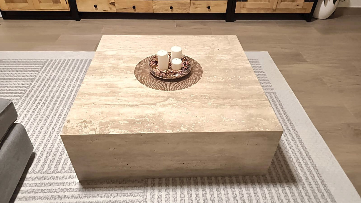 Travertine Unfilled Coffee Table