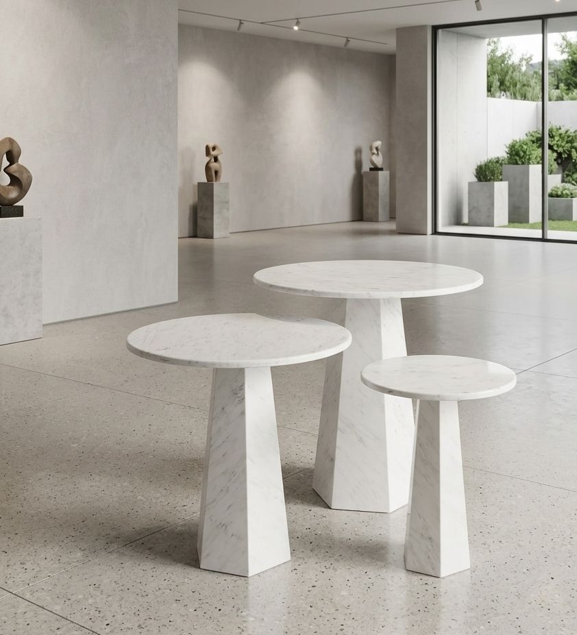 White Marble Side Table
