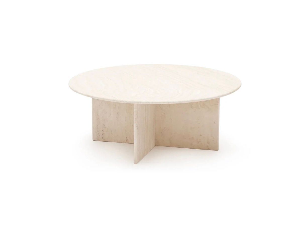 Travertine Beige Round Coffee Table