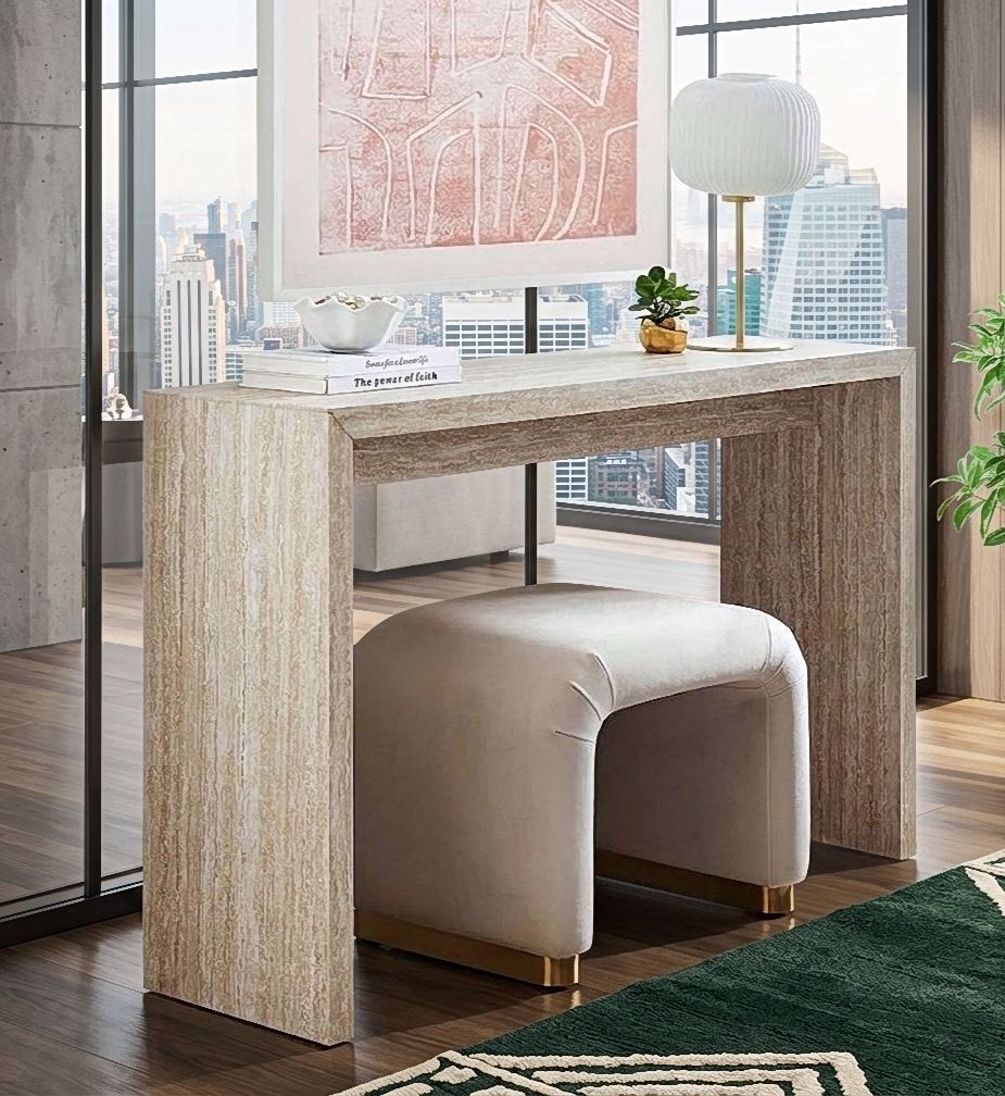 Natural Travertine Console Table