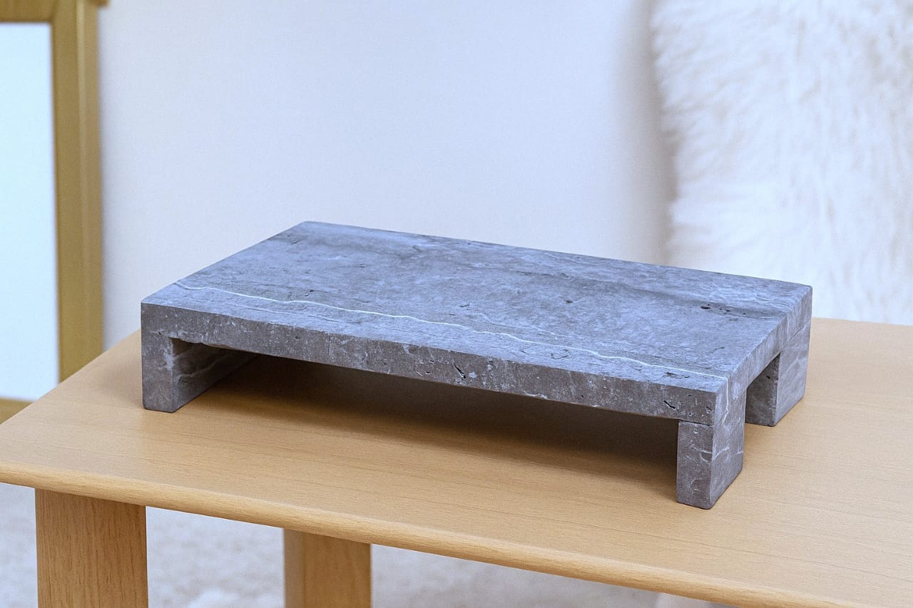 Natural Silver Travertine Marble Riser Stand
