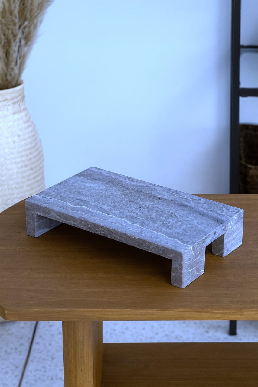 Natural Silver Travertine Marble Riser Stand