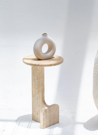 Travertine Marble Side Table