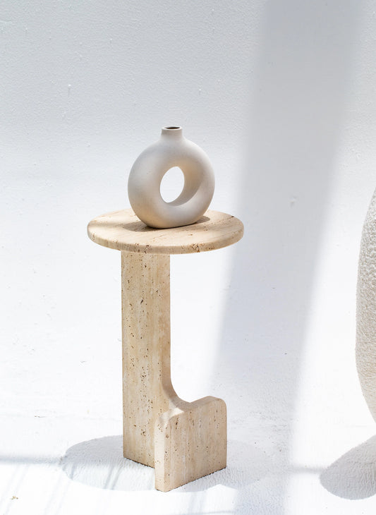 Travertine Marble Side Table