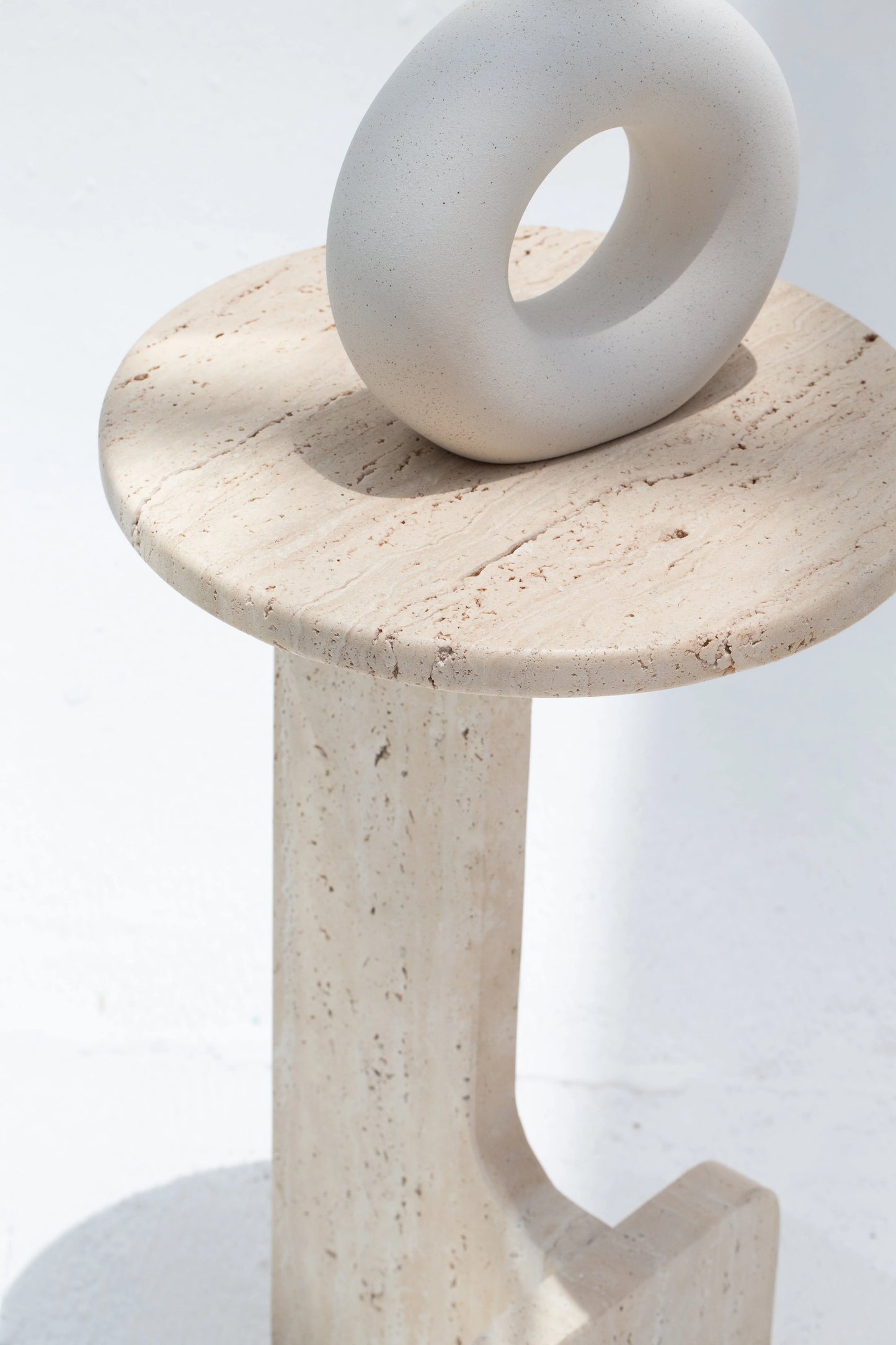 Travertine Marble Side Table