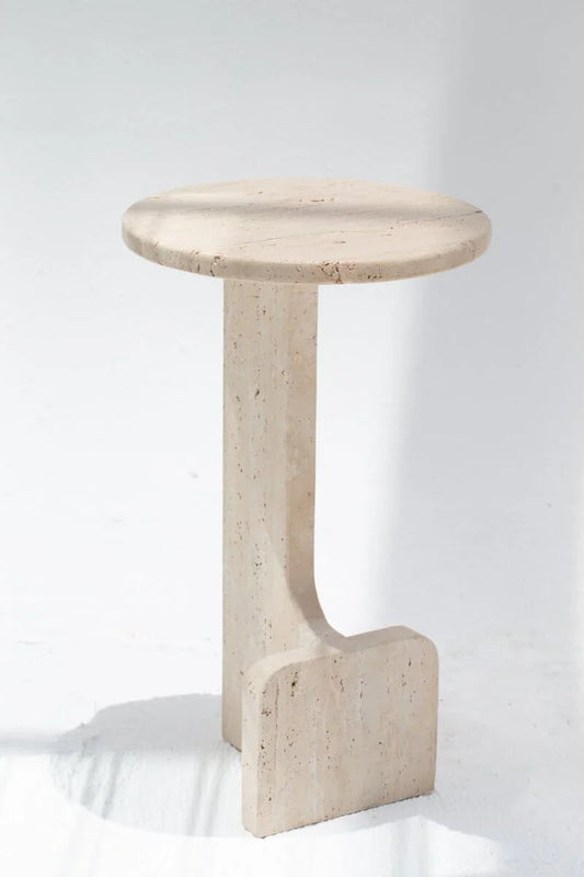 Travertine Marble Side Table