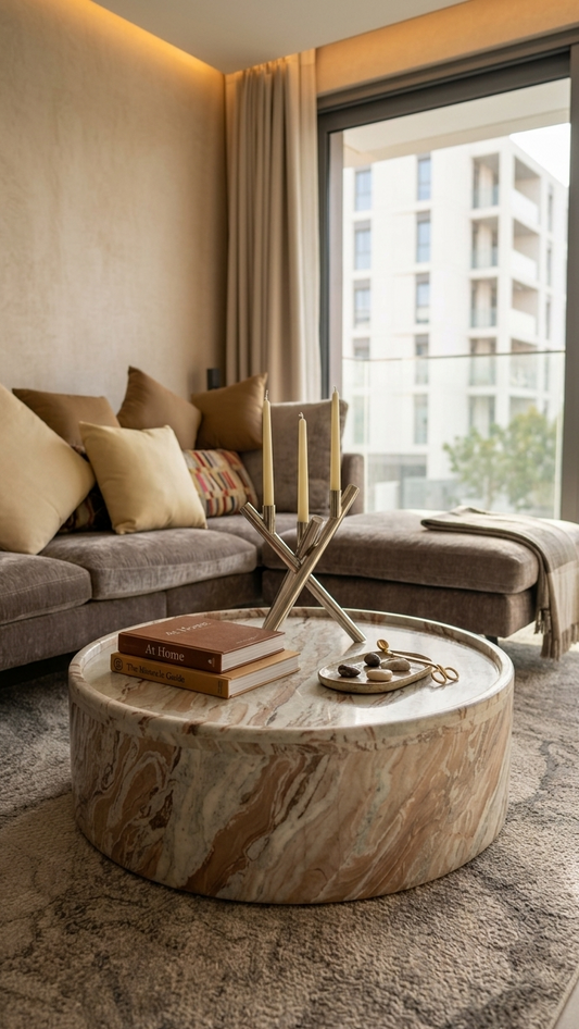 Natural Fantasia Brown Marble Coffee Table