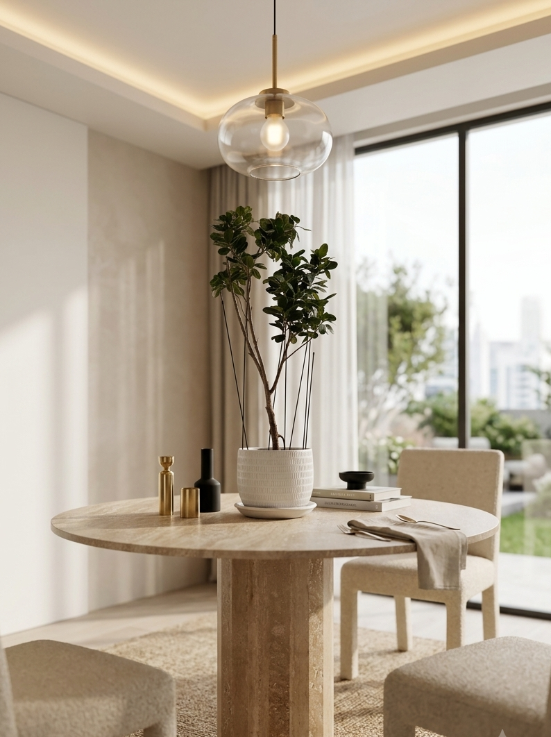 Natural Travertine Flower Table