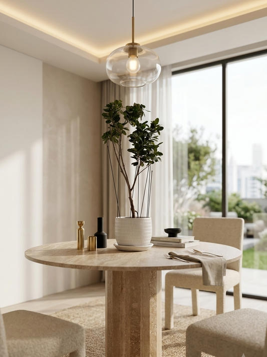 Natural Travertine Flower Table