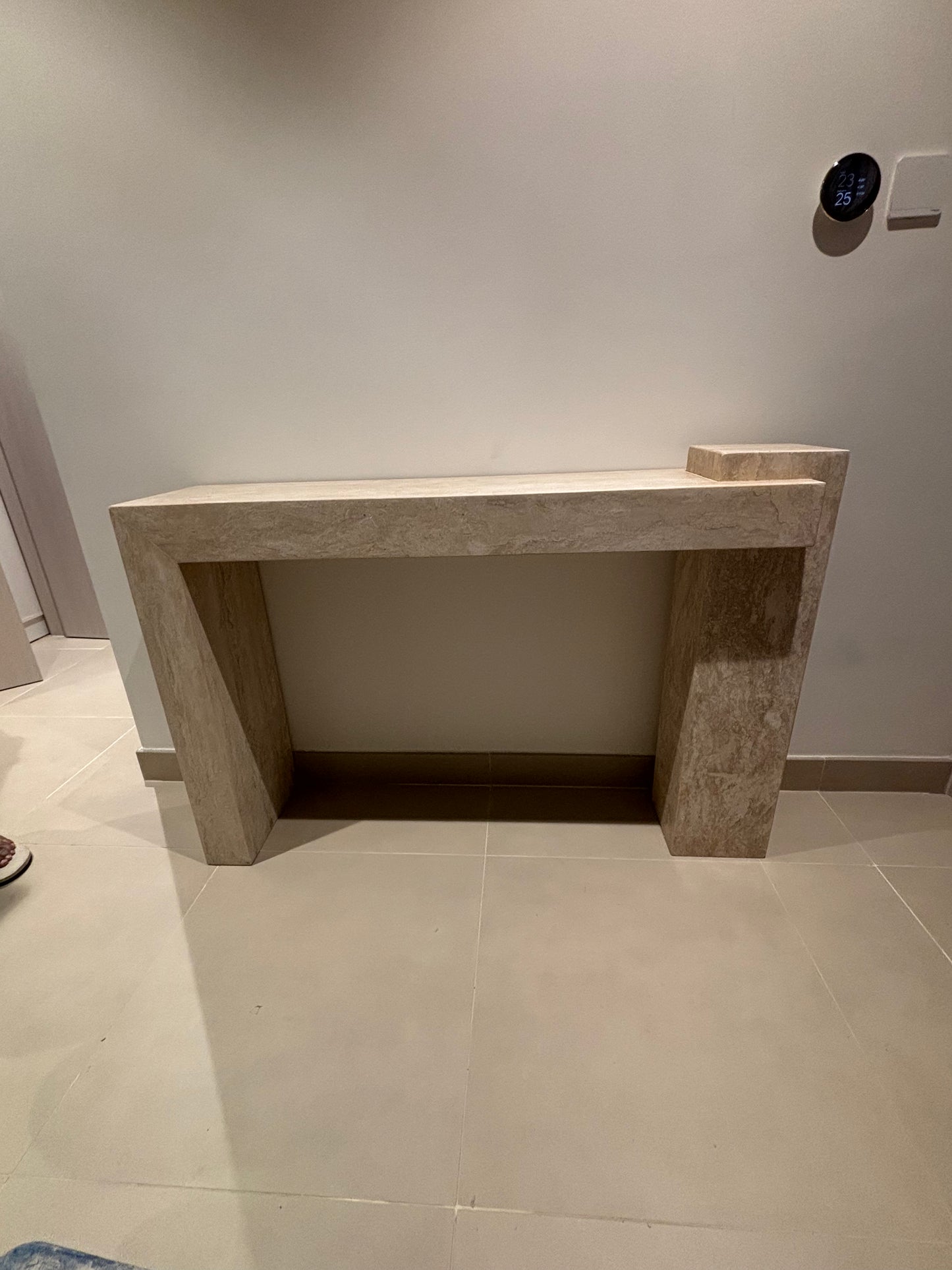 Travertine Beige Standing Console Table
