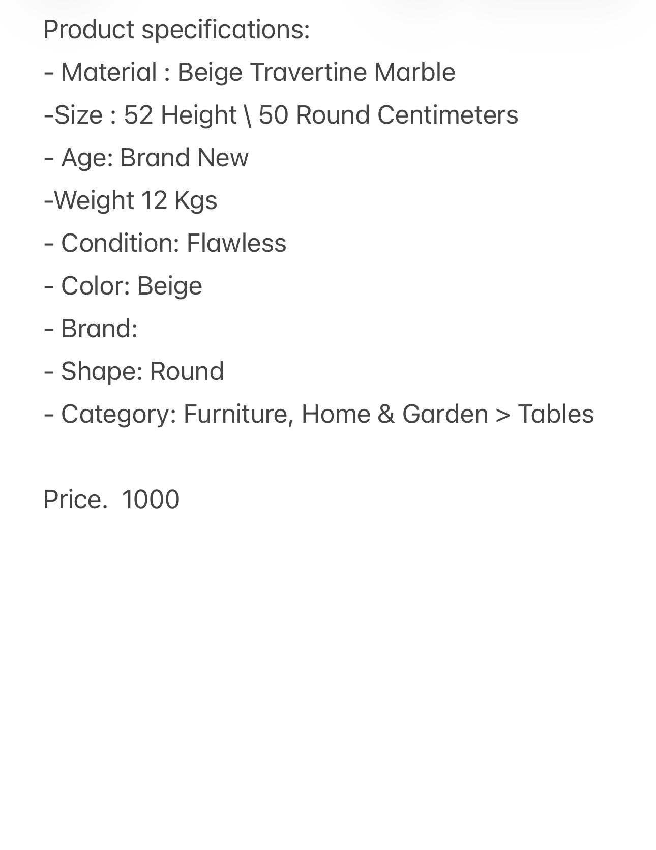 Travertine Bedside Table