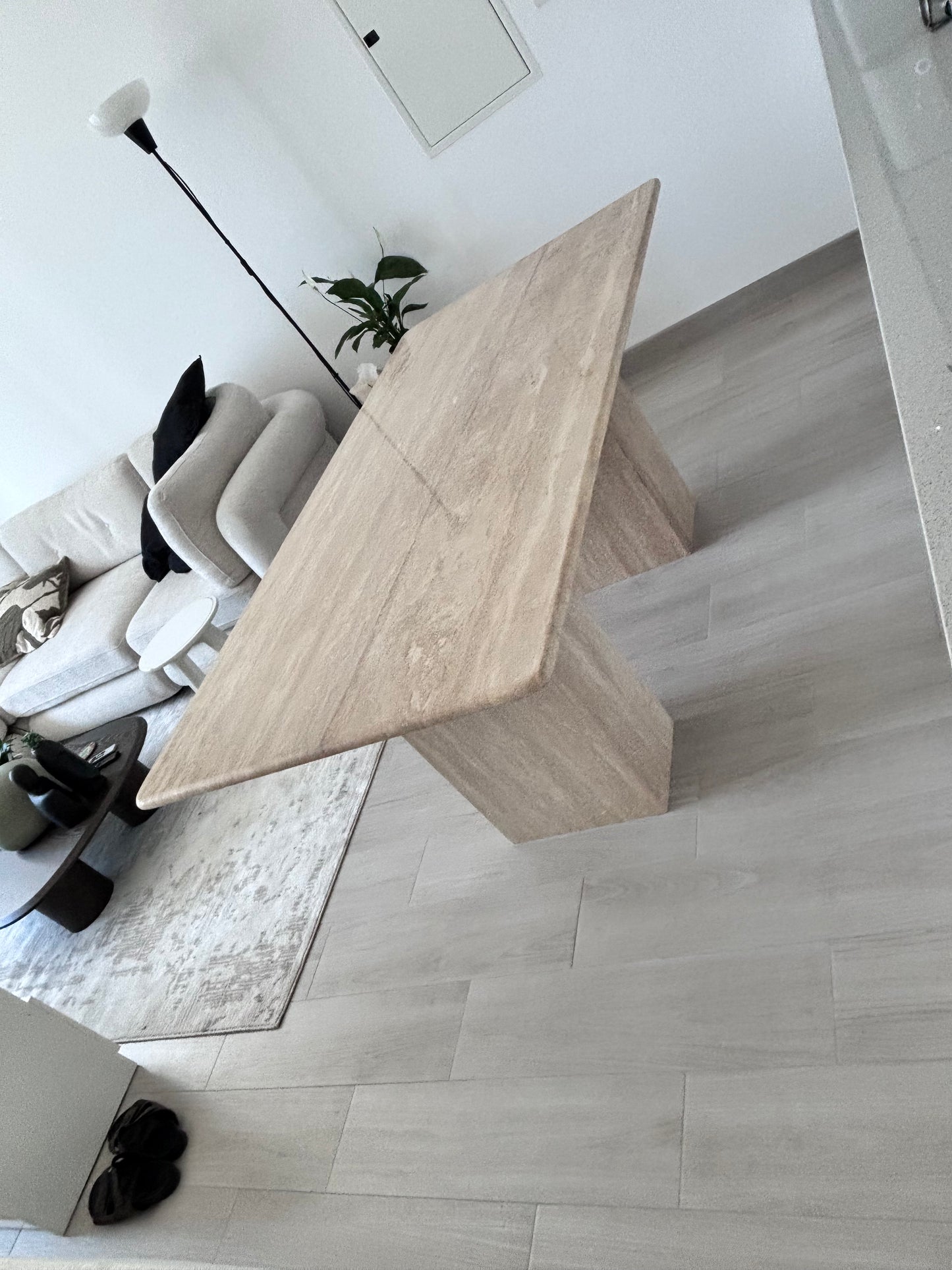 Natural Travertine Rectangular Dining Table