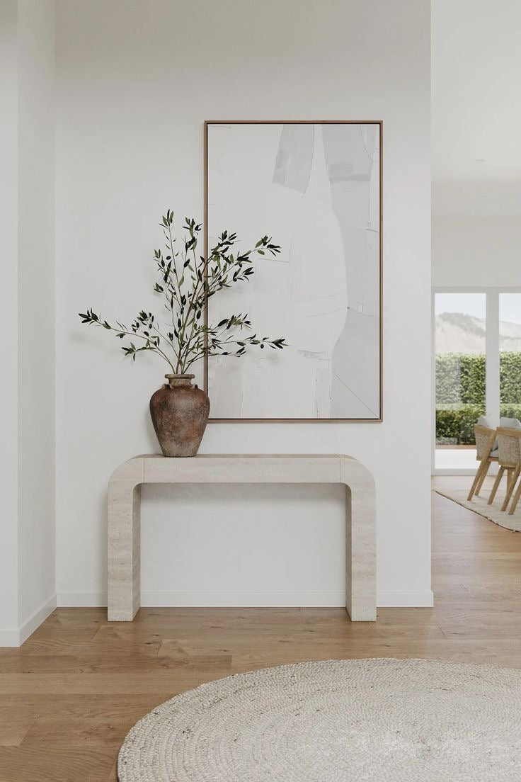 Natural Filled Travertine Console Table