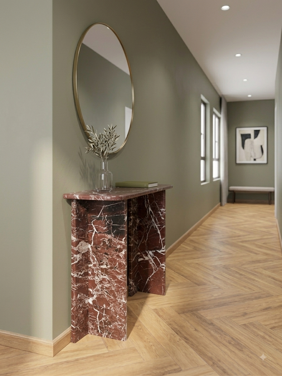 Natural Roza Lavanto Marble Console Table
