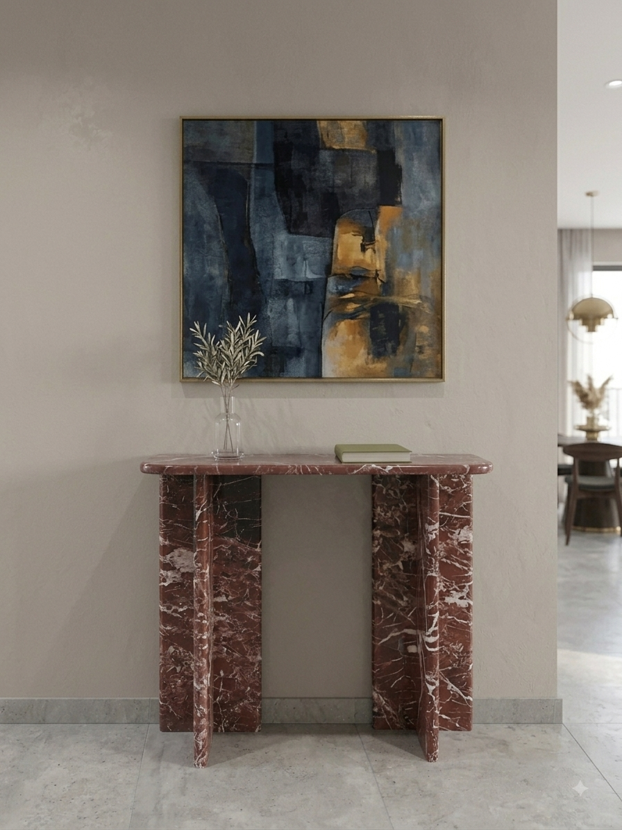 Natural Roza Lavanto Marble Console Table