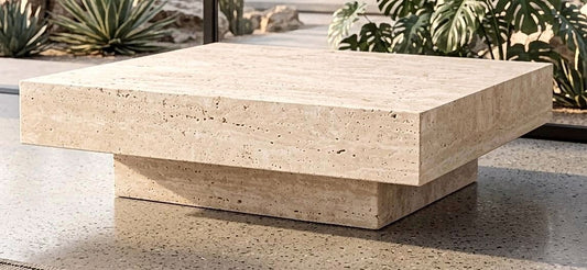 Unfilled Travertine Coffee Table