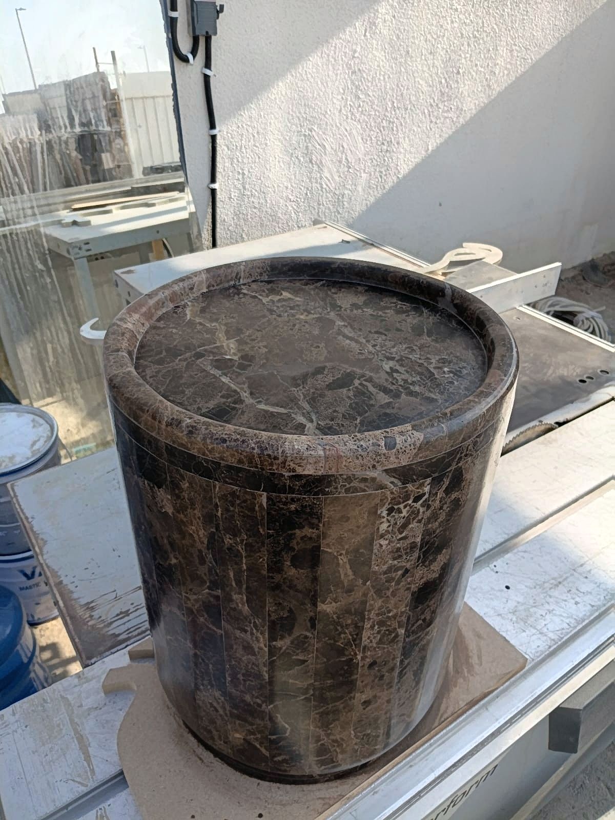 Dark Emprador Marble Side Table