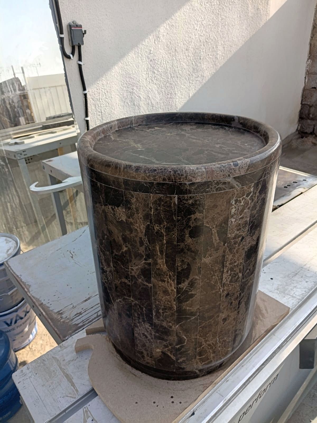 Dark Emprador Marble Side Table