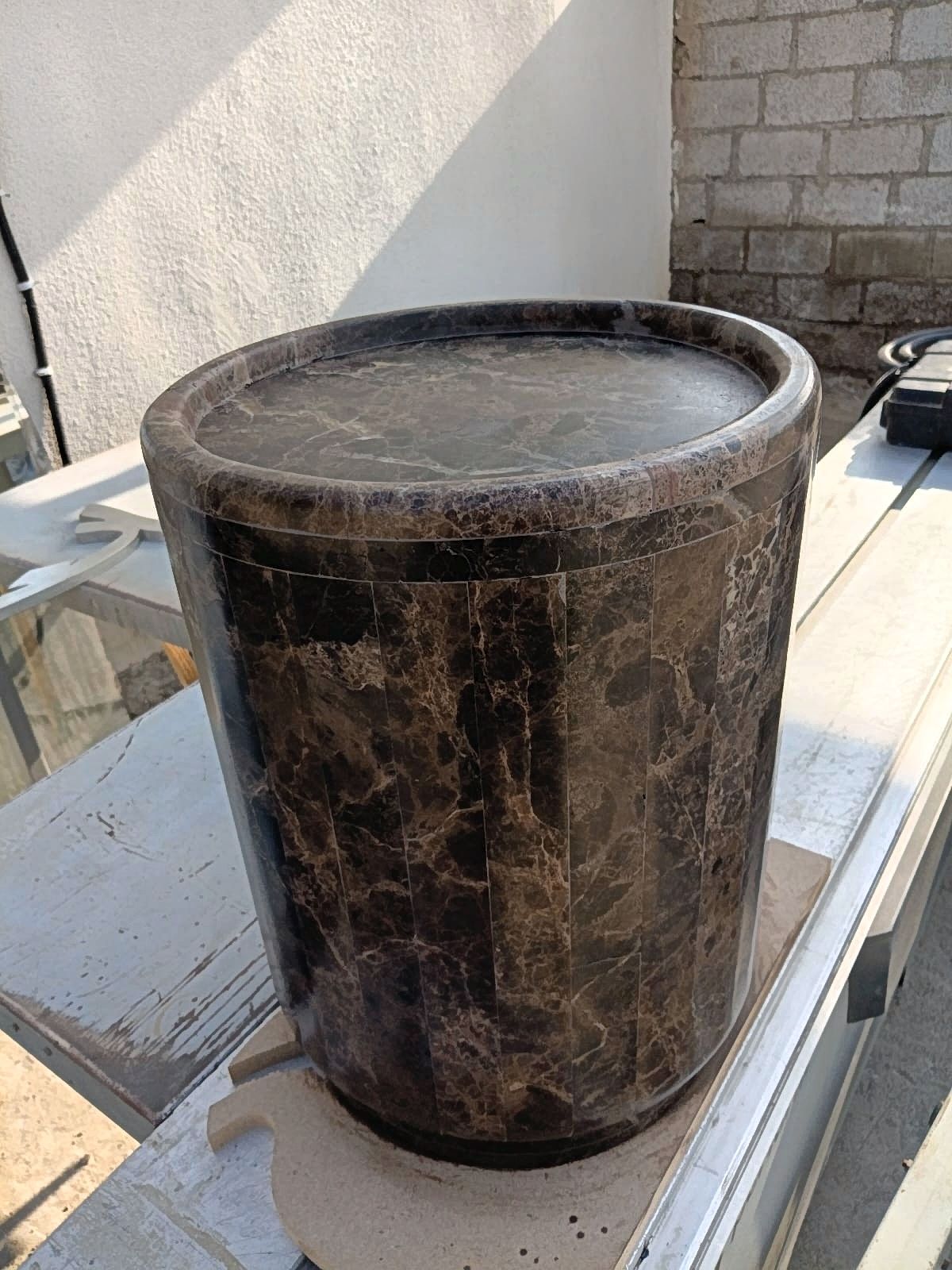 Dark Emprador Marble Side Table