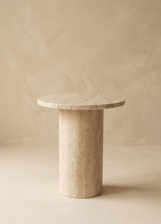 Natural Travertine Side Table
