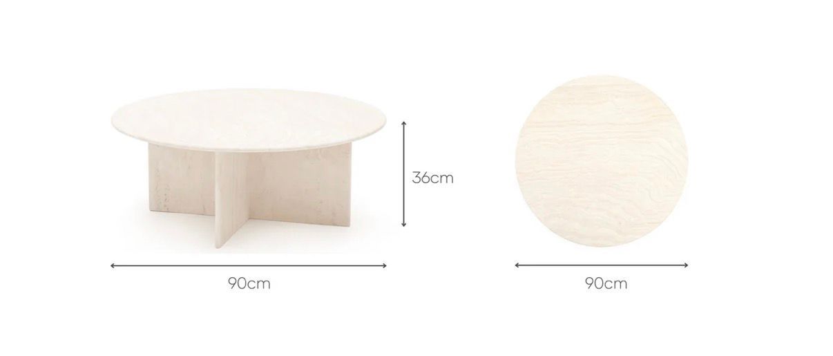 Travertine Beige Marble Coffee Table