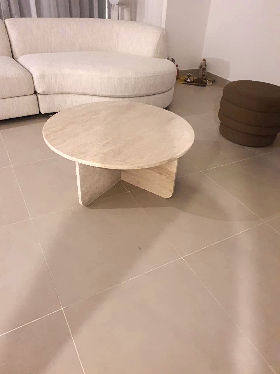 Travertine Beige Marble Coffee Table