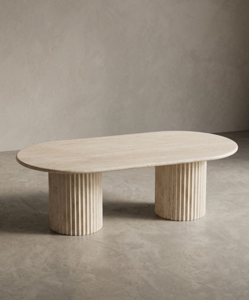 Travertine Beige Coffee Table