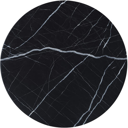 Natural Round Marble Tray Smooth Pastry Board for Cheese, Coffee, Smooth Top 30cm Dia (Black Marqina Marble) Stylish Serving Tray For Kitchen