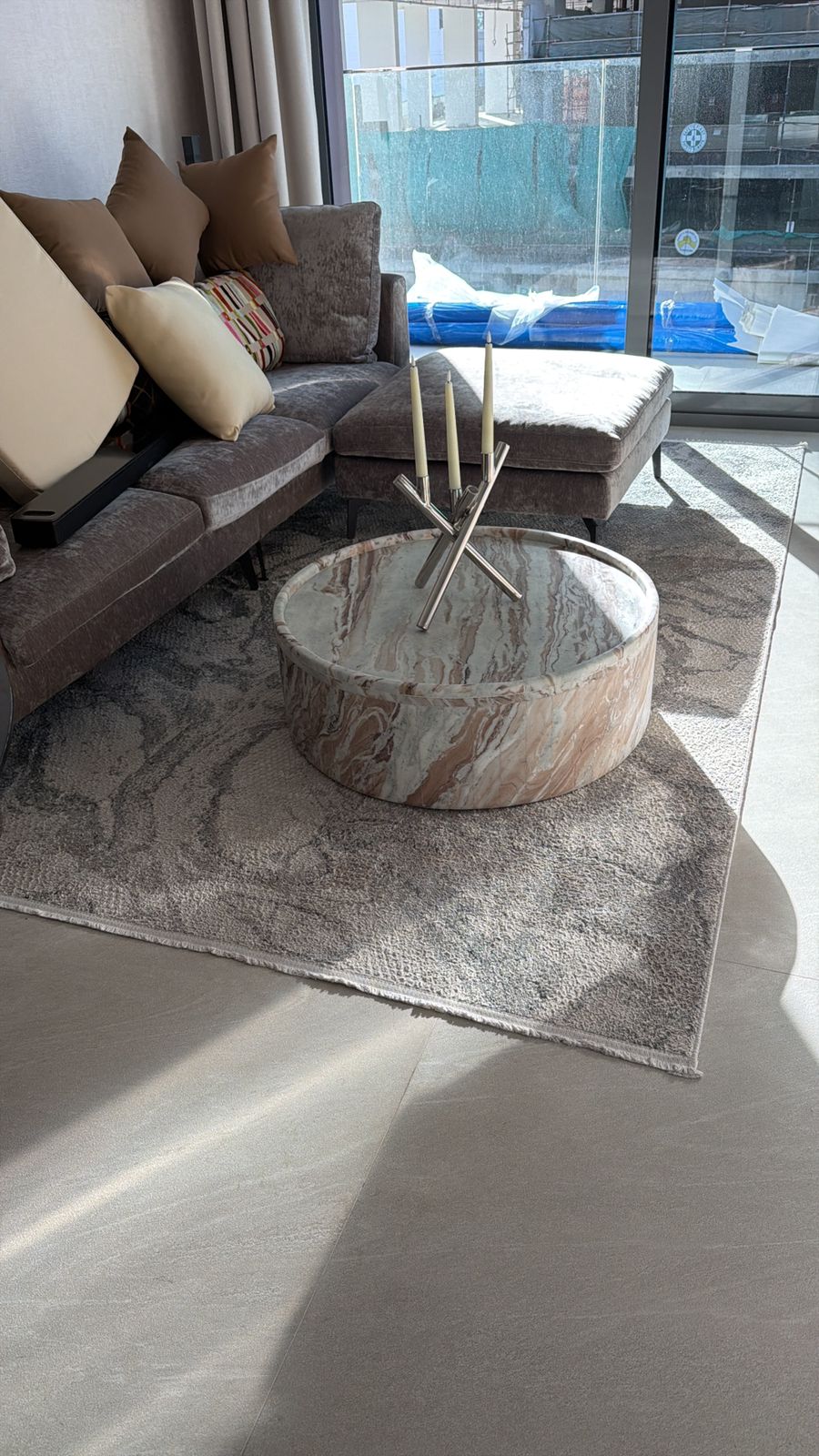 Natural Fantasia Brown Marble Coffee Table