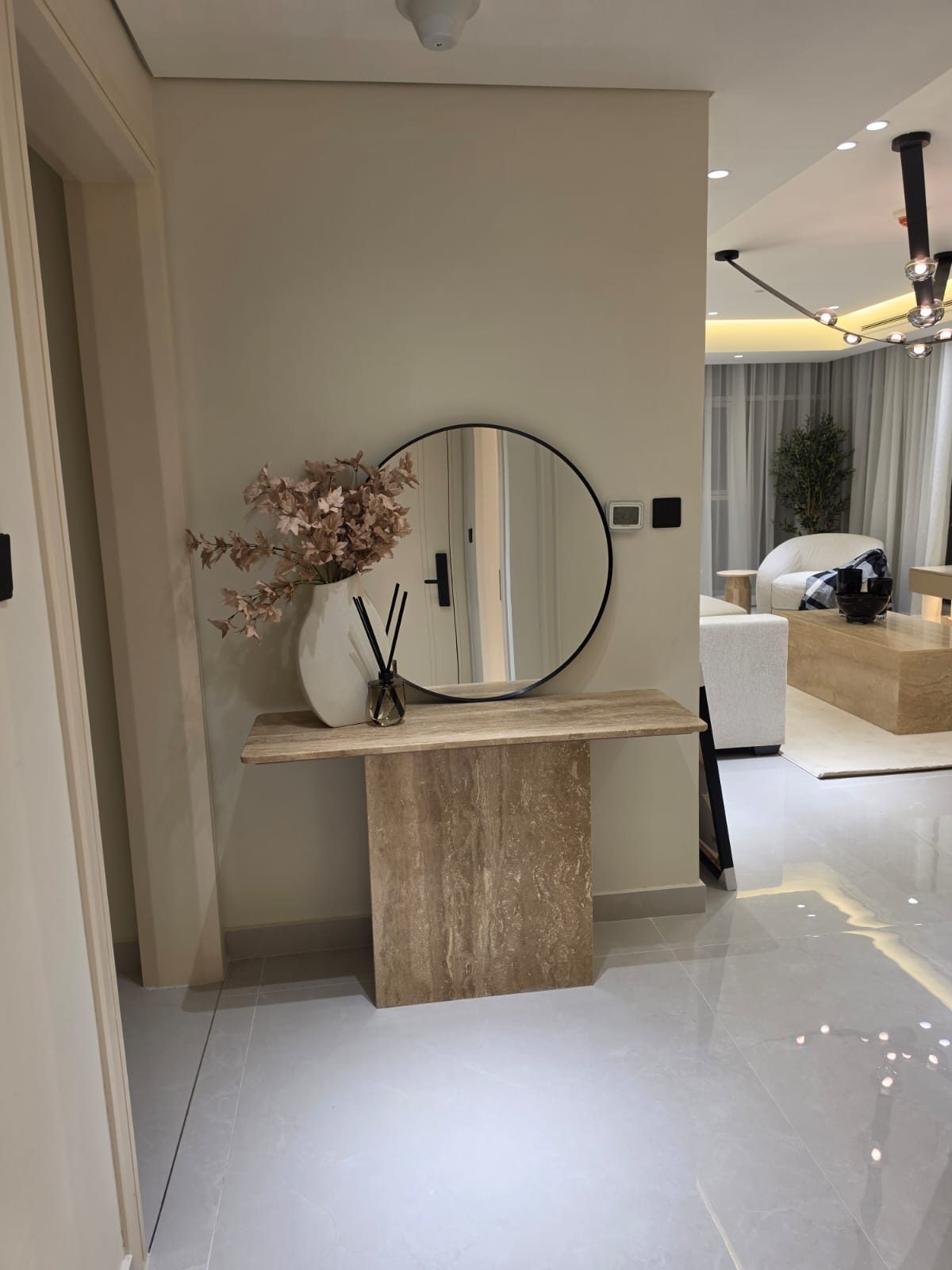 Natural Travertine Console Table