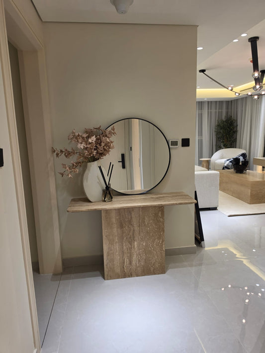 Natural Travertine Console Table